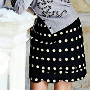 Anthropologie Floreat Dot Scallop Pencil Skirt 4
